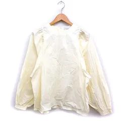 Alumu. タグ付き バルーンスリーブ ブラウス 長袖 丸首 無地 F アイボリー 白 /FT1