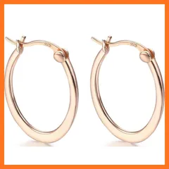 【新品】 DAZZARRY ピアス レディース 人気 最高級ジルコニア フープピアス 揺れる リング ピアス 金属アレルギー対応 女性 アクセサリー (ピンクゴールド楕円) 1