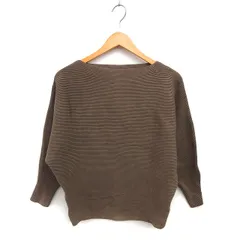 ティティベイト titivate ドルマンスリーブ ニット リブ カットソー ボートネック シンプル 長袖 F 茶 ブラウン /NT13