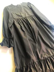 美品 w closet ダブルクローゼット 2way キャンディースリーブ ロング ワンピース sizeF/黒 ◇■レディース