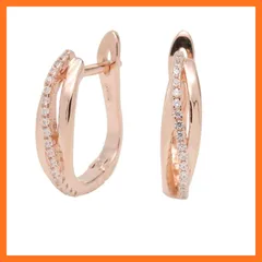 【新品】 Z.Angie フープ ピアス レディース リングピアス 母の日 ツイスト 両耳 「輝く三日月」 シルバー925 K18金 ピンクゴルード ピアス ラウンドイヤリング 金属アレルギー対応 誕生日 プレゼント 人気 女性 アクセサリー (ピンクゴルード