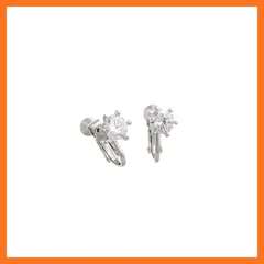 【新品】 [ヴァンテーヌ] VINGTAINE ピアス イヤリング 一粒 キュービックジルコニア 6mm 7mm 58面体 ラウンドブリリアントカット P5099-6-E 1