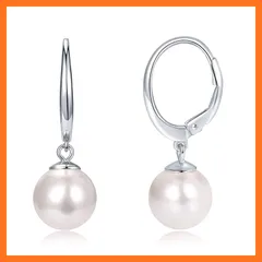 【新品】 SW.JEWEL パール 真珠 ピアス 揺れる フープイヤリング おしゃれ 10mm 大粒 シルバー925 18kコーティング ゴールド 金属アレルギー対応 シンプル レディース プレゼント 結婚式 人気 上品 (シルバー) 0