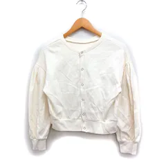 ロペピクニック ROPE Picnic ドロップショルダー カーディガン 丸首 無地 コットン 綿 38 アイボリー 白 /FT40