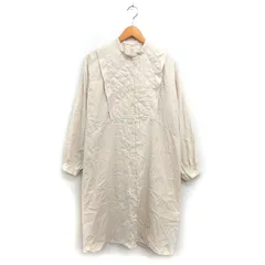 チャオパニック CIAOPANIC シャツワンピース キルティング ゆったり ロング ギャザー ドロップショルダー 長袖 M ベージュ /NT14