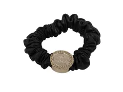 CHANEL シャネル シュシュ ココマーク ゴールド ブラック レザー レディース ゴールド金具 美品