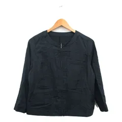 ナチュラルビューティーベーシック NATURAL BEAUTY BASIC ジャンパー ブルゾン ジップアップ 七分袖 シンプル L ネイビー 紺 /KT16