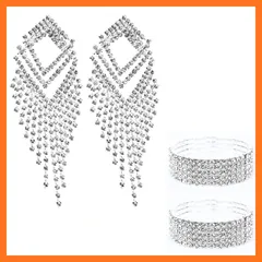 【新品】 【VanFROSTED 】ピアス ステージ ビキニ クリスタル フィットネス BODY 大 長 軽 アクセ 社交ダンス ベスト コンテスト ジャパン 発表会 キラキラ セット ラインストーン バングル ウェディング ブライダル 結婚 競技 キャバ 揺