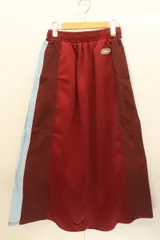 【中古】 RODEO CROWNS レディースロングスカート F ナイロン ジャージスカート RODEO CROWNS WIDE BOWL F 赤 レッド 刺繍