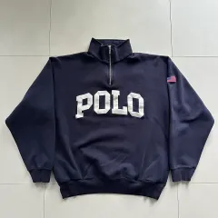 90s POLO SPORT ハーフジップアップ スウェットシャツ L