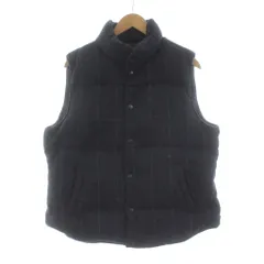 ビサルノ VISARUNO ダウンベスト チェック柄 ウール LL ネイビー 紺 /KU