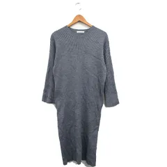 ローリーズファーム LOWRYS FARM ニット ワンピース ロング 長袖 シンプル M グレー 灰 /KT1