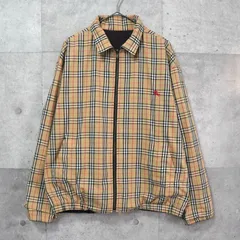 【バレンタイン期間限定セール10%OFF 】バーバリー ヴィンテージ リバーシブル ホースロゴ ノバチェック柄 ブルゾン ベージュ / ブラウン メンズ