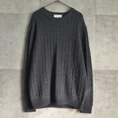 ブルックス ブラザーズ ケーブル編み ワンポイントロゴ ニット グレー