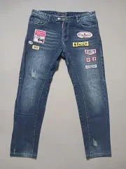 36 ディースクエアード2 刺繍パッチ バイカーデニム