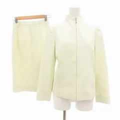 ランバン LANVIN セットアップ ジャケット スカート ひざ丈 ジップアップ 36 薄緑 グリーン /JSのサムネイル