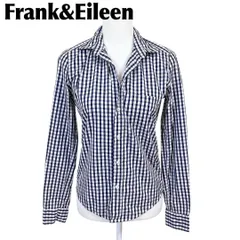 【美品】Frank&Eileen 長袖シャツ ギンガムチェック 紺×白 XS