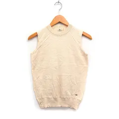 ナノユニバース nano universe シルクブレンド ニット セーター ノースリーブ 無地 コットン 綿 36 ライトベージュ /FT6