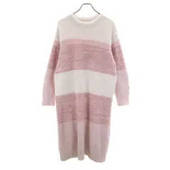gelato pique ジェラートピケ ボーダー柄 長袖 ワンピース F ピンク ルームウェア レディース 古着