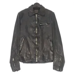 イサムカタヤマバックラッシュ ISAMU KATAYAMA BACKLASH フレンチショルダー製品染め シングルライダースジャケット レザー ブルゾン 長袖 M ディープパープル 1842-07のサムネイル