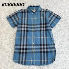 BURBERRY 半袖シャツ 164cm 14Y ブルー ノバチェック