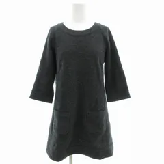 バーバリー ロンドン BURBERRY LONDON ワンピース 七分袖 ひざ丈 ノバチェック バックジップ 38 グレー /GV