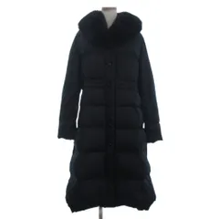 レリアン Leilian 美品 ダウンコート ロング丈 フォックスファー 無地 黒 ブラック 9