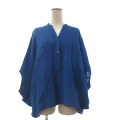 ミズイロインド mizuiro ind ドルマンスリーブシャツ ブラウス リネン 青 ブルー