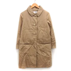 ユニバーバル ミューズ UNIVERVAL MUSE 2way コート ステンカラー ノーカラー ミドル 無地 シンプル リボン装飾 綿混 ベージュ /HT8