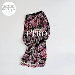 ETRO エトロ 長袖ワンピース ロング パワーネット ペイズリー柄 総柄