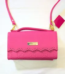 【224414】ANNA SUI アナスイ  オンワード樫山　ショルダーバッグ　ミニバッグ　レザー（合皮）　斜めがけ ピンク