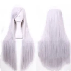 CEXIN(セシン) レディース ウィッグ カラーウィッグ コスプレウィッグ フルウィッグ ストレート ロング 80ｃｍ コスチューム イベント 仮装 学園祭 silver white