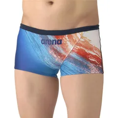 arena(アリーナ) トレ-ニングスパツツ(シヨ-トレツク 水泳水着M 非公認 (as6swm14m-blrd)、ブルー/レッド
