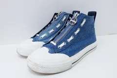 【224190】DIESEL ディーゼル  レースアップ×フロントジップ ハイカット スニーカー デニム  ・24.5ｃｍ