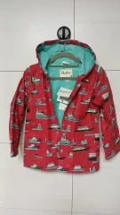 直販 新品 Hatley ハートリー 배 プリント 子供用 レインコート 7歳
