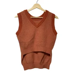 CLANE(クラネ) ベスト サイズ1 S レディース新品同様  - オレンジ×ベージュ