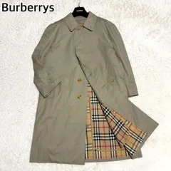 希少 Burberrys バーバリー ステンカラーコート ライナー付 ヴィンテージ ノバチェック ベージュ カーキ メンズ 170 M コットン ウール 日本製 ビジネス 通勤 通学 春秋冬 古着 三陽商会 90s バルマカーン ロング フォーマル スーツ