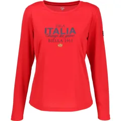 fila(フィラ) 61 ロングスリーブグラフィックTシャツ テニスロングTシャツ W (cz6sgw043-rd0)、レッド
