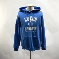 ルコックスポルティフ メンズ オーバーサイズ フーディー Tシャツ ブルー S 95 ヴィンテージ