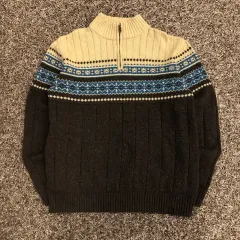 100 アンダーウッド ヴィンテージ ウール ハーフジップアップ パータン ニット