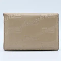 BALENCIAGA バレンシアガ BBモノグラム カードケース エンボス カーフスキン ベージュ 名刺入れ レザー