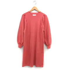 シュープリームララ Supreme.La.La. Supreme LaLa ニット ワンピース Iライン ロング リブ ボリュームスリーブ 長袖 M コーラルピンク /NT28