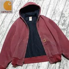 【size XL】99年製 Carhartt アクティブジャケット ブリック 革ロゴ Active Jacket Brick 90s J68BRK