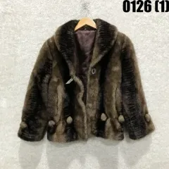 ブラウン ファー コート L