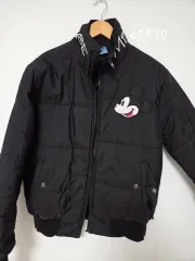 ミッキーマウス ブラック ダウン アウター 軽量 ウェルロン アウター