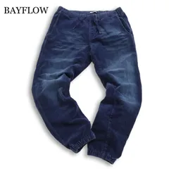 BAYFLOW ベイフロー 秋冬 USED加工★ コーデュロイ テーパード ジョガー イージー パンツ Sz.3 メンズ ネイビー