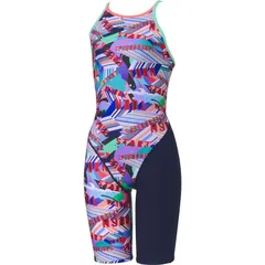 speedo(スピード) WーSTRIPES T-KNEE 水泳水着W 非公認 (stw12606-re)、レッド