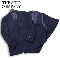 THE SUIT COMPANY スーツカンパニー REDA社 伊製生地 ウール★ ストライプ 3ピース スーツ セットアップ Sz.6Drop メンズ 紺