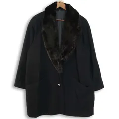 FUTURA フューチュラ 秋冬 ファー★ オーバー コート Sz.L レディース 黒