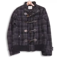 MEN'S BIGI メンズビギ 秋冬★ チェック ダッフル コート ブルゾン ジャケット Sz.2 メンズ